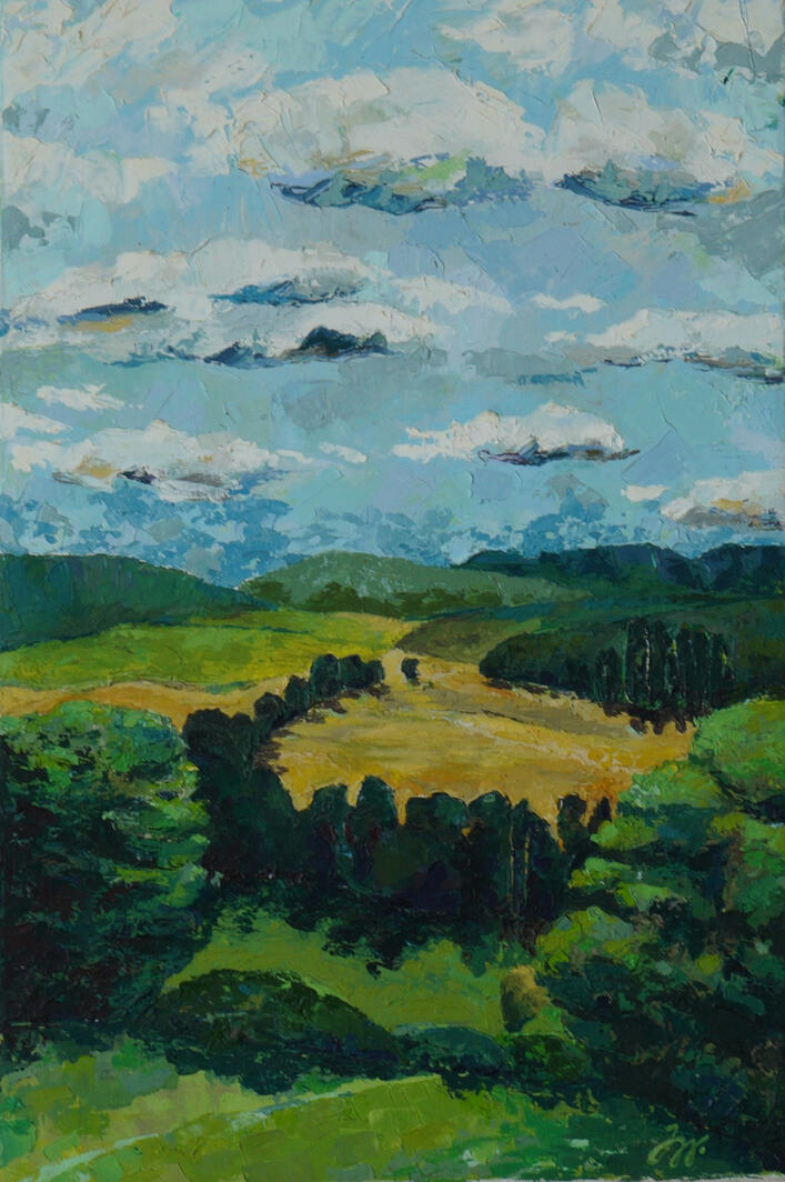 Krajinka, 60x40cm, olej na plátně, 2019, 2600,-kč