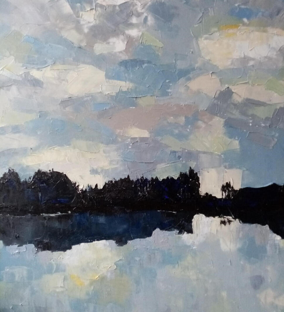 Třešňovec, 80x80cm, olej na plátně, 2018, soukromá sbírka