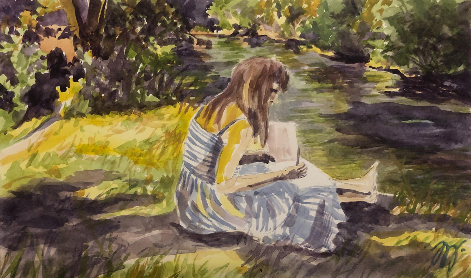 Neli maluje, 18x30cm, 2025, 1 800,-kč