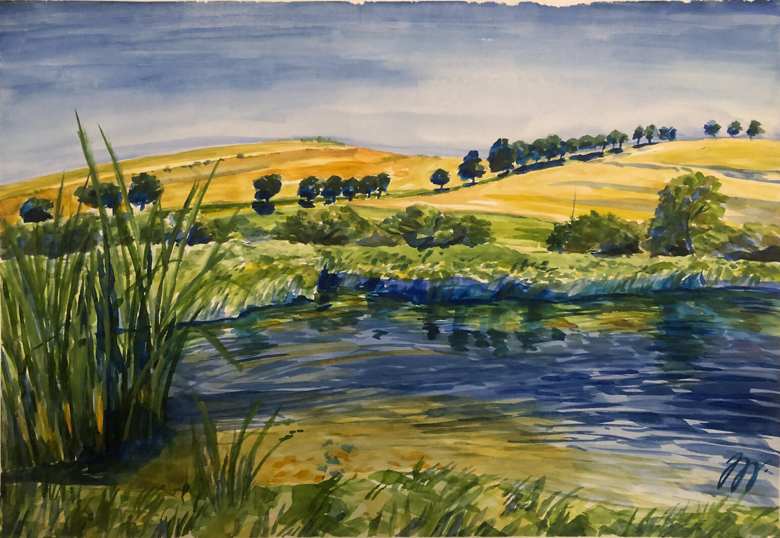 Anenskýrybník-Drahany,akvarel,37,5x54,5cm,_2025