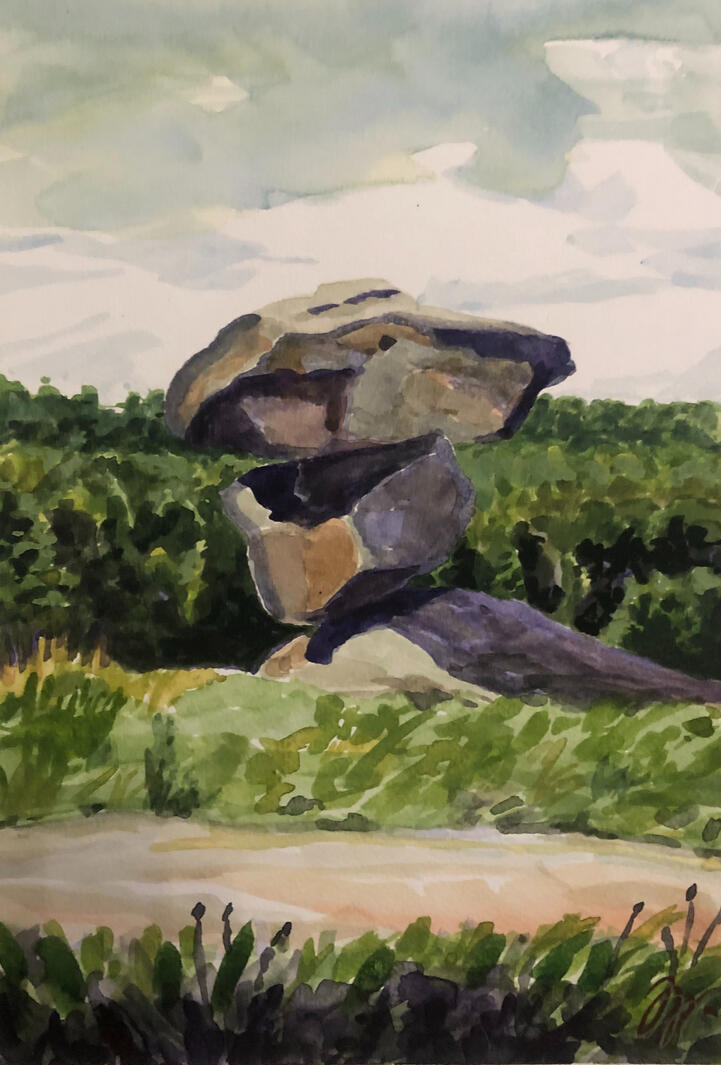 Vyhlídka-Jižní Čechy, 18x26cm, 2025, 800,-kč