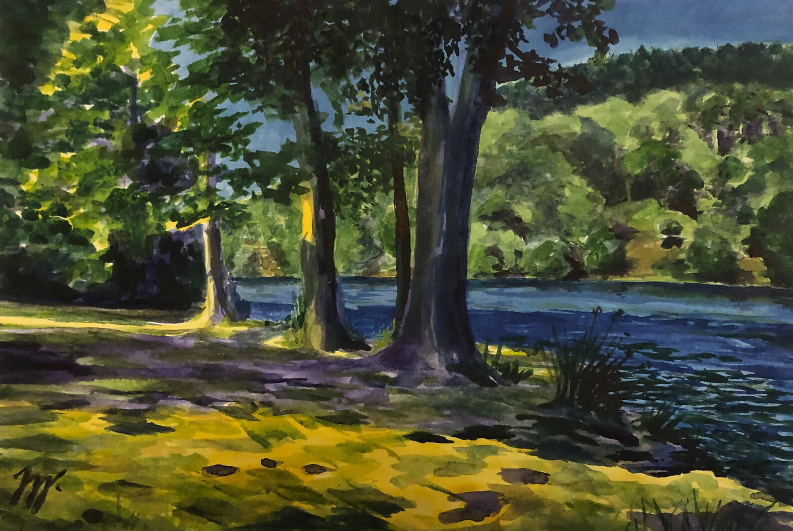 Létonapřehradě,akvarel,17,5x26,5cm,2025